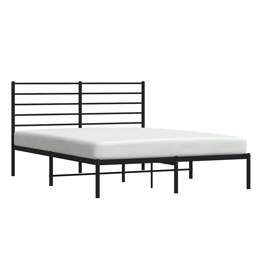 sengeramme med sengegavl 120x190 cm metal sort - Image 5