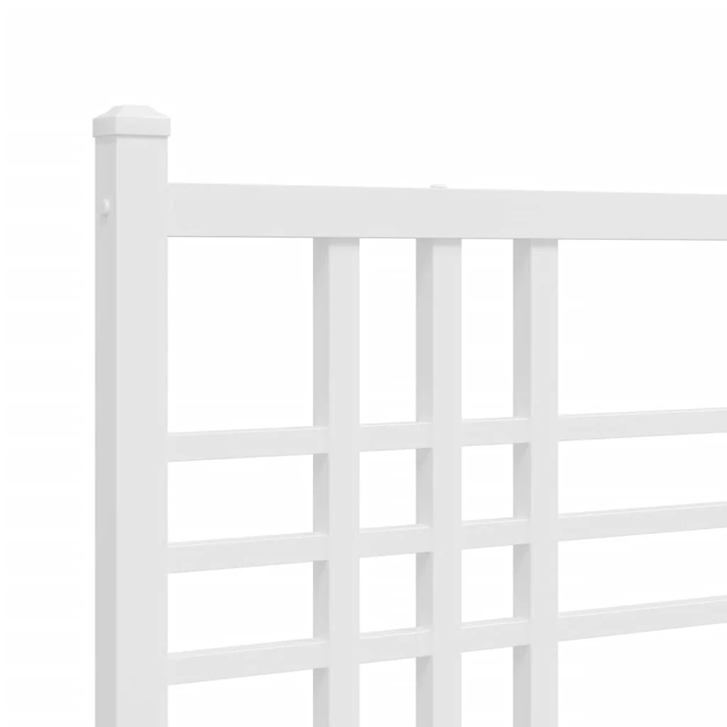 sengeramme med sengegavl 120x200 cm metal hvid - Image 7