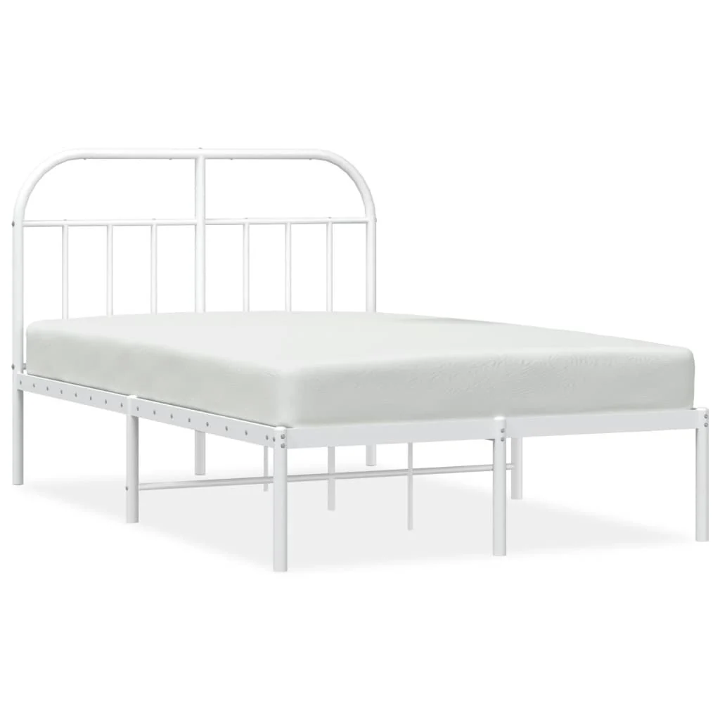 sengeramme med sengegavl 120x200 cm metal hvid - Image 2