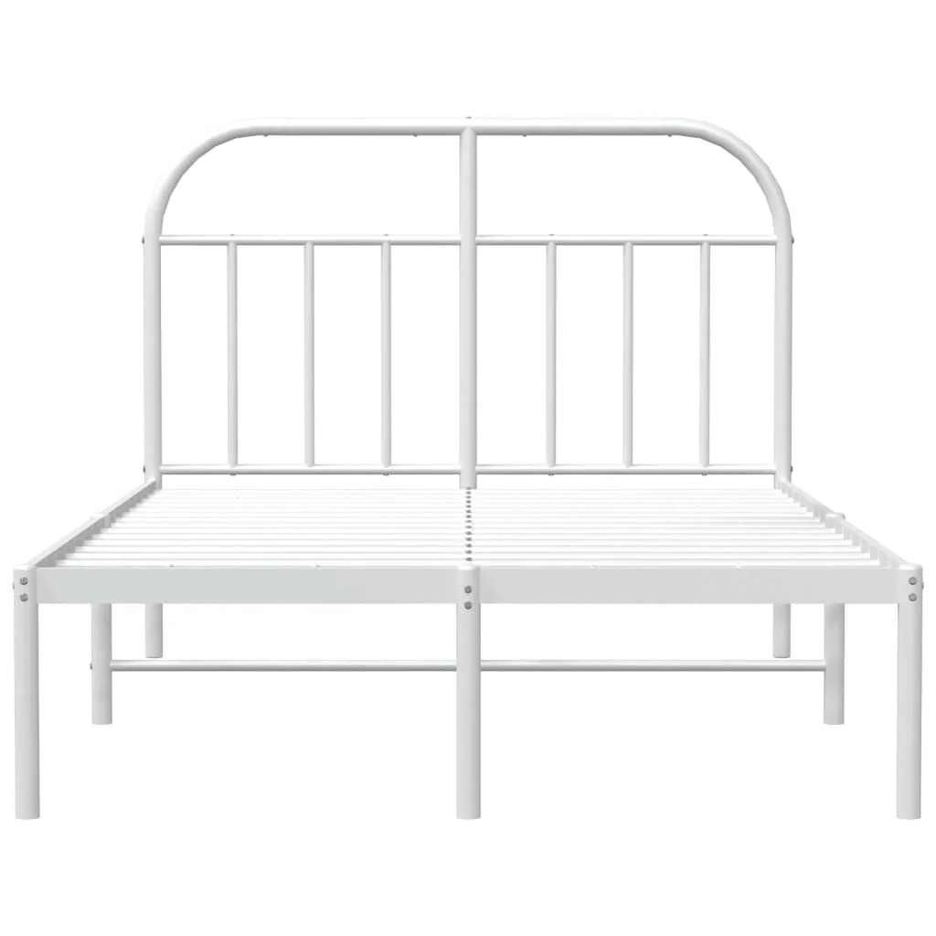 sengeramme med sengegavl 120x200 cm metal hvid - Image 6