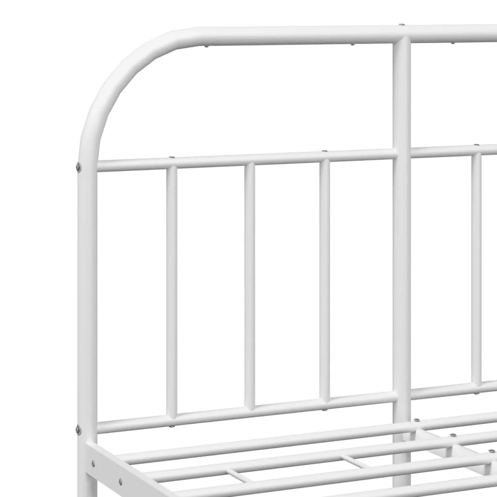 sengeramme med sengegavl 120x200 cm metal hvid - Image 8