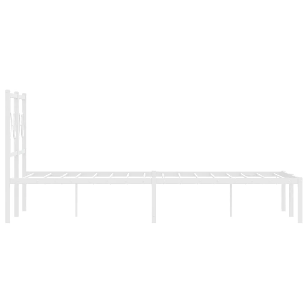 sengeramme med sengegavl 120x200 cm metal hvid - Image 6