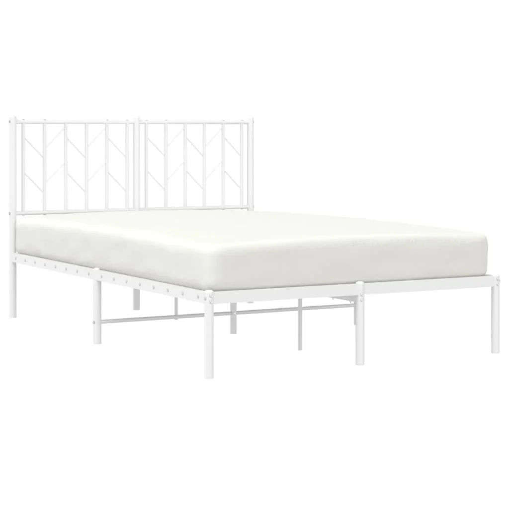 sengeramme med sengegavl 120x200 cm metal hvid - Image 3