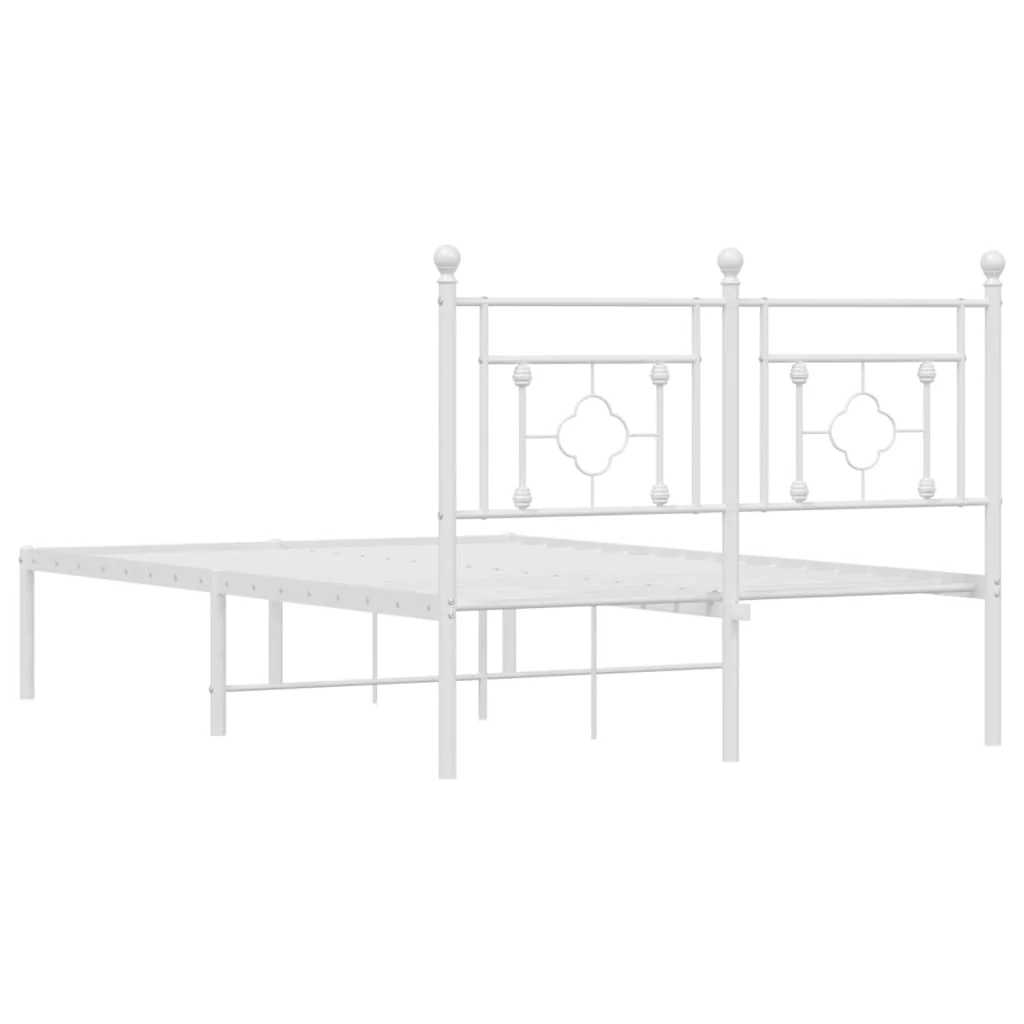 sengeramme med sengegavl 120x200 cm metal hvid - Image 7