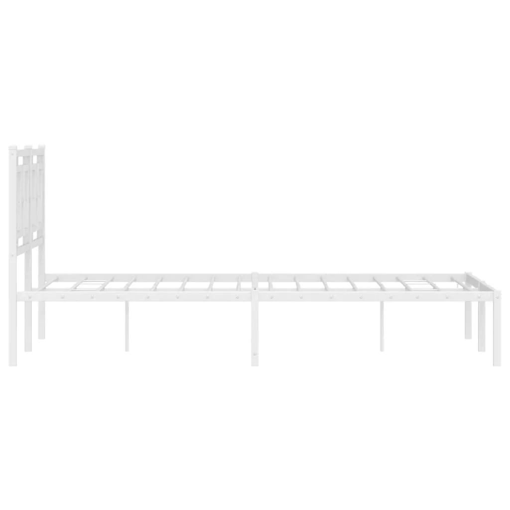 sengeramme med sengegavl 120x200 cm metal hvid - Image 6