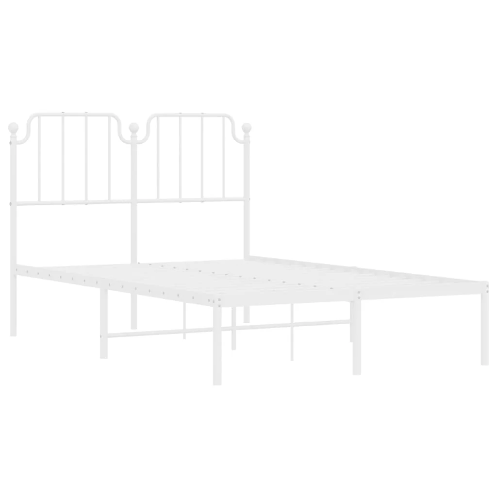 sengeramme med sengegavl 120x200 cm metal hvid - Image 4