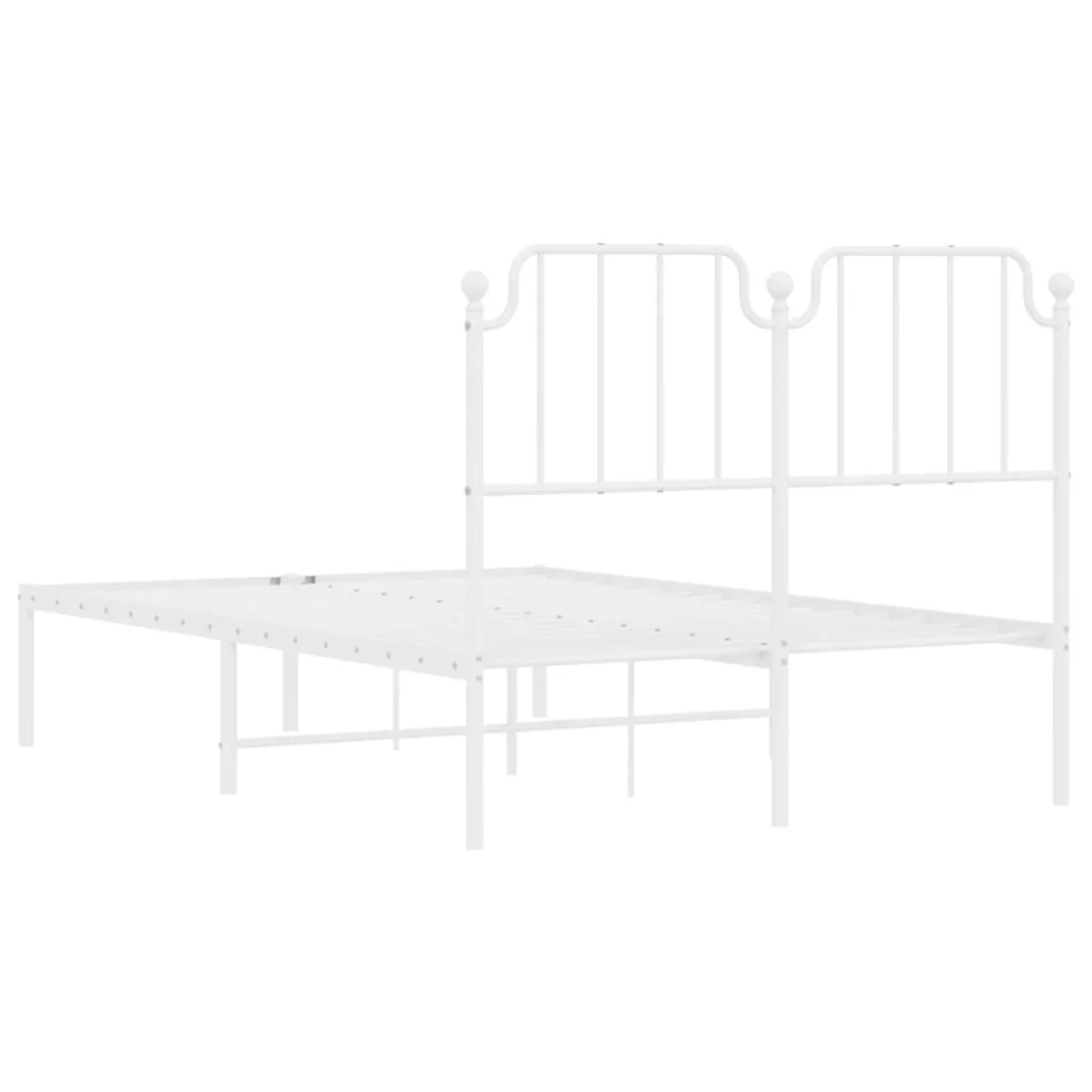 sengeramme med sengegavl 120x200 cm metal hvid - Image 7
