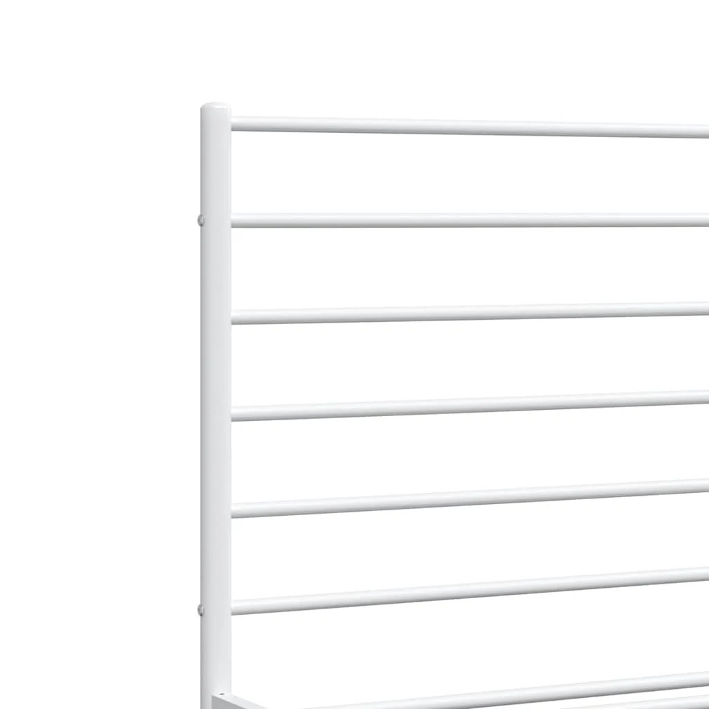 sengeramme med sengegavl 120x200 cm metal hvid - Image 8