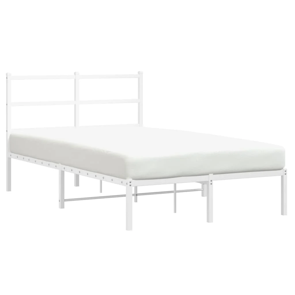 sengeramme med sengegavl 120x200 cm metal hvid - Image 2