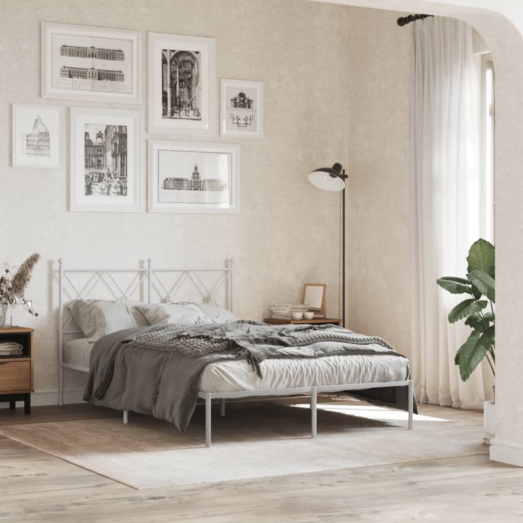 sengeramme med sengegavl 120x200 cm metal hvid