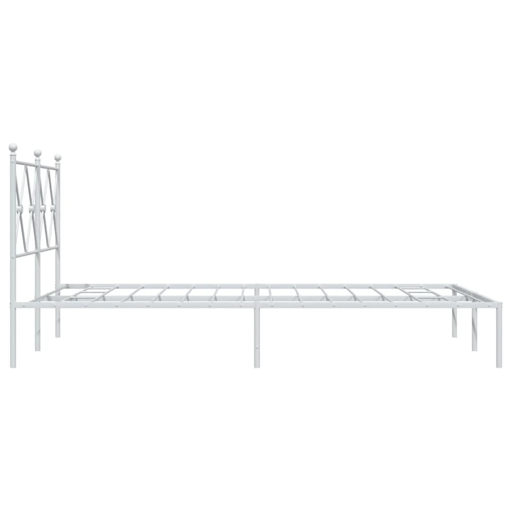 sengeramme med sengegavl 120x200 cm metal hvid - Image 5