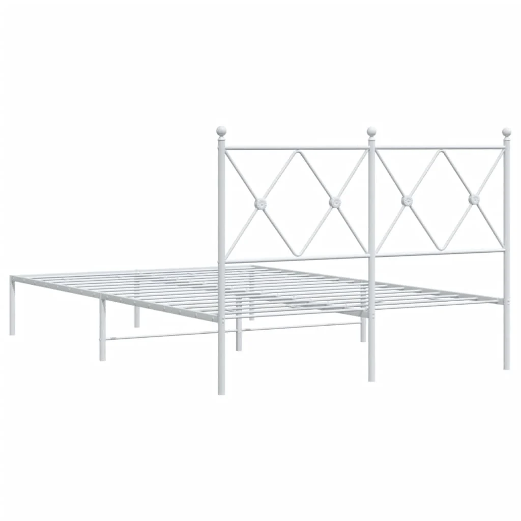 sengeramme med sengegavl 120x200 cm metal hvid - Image 6