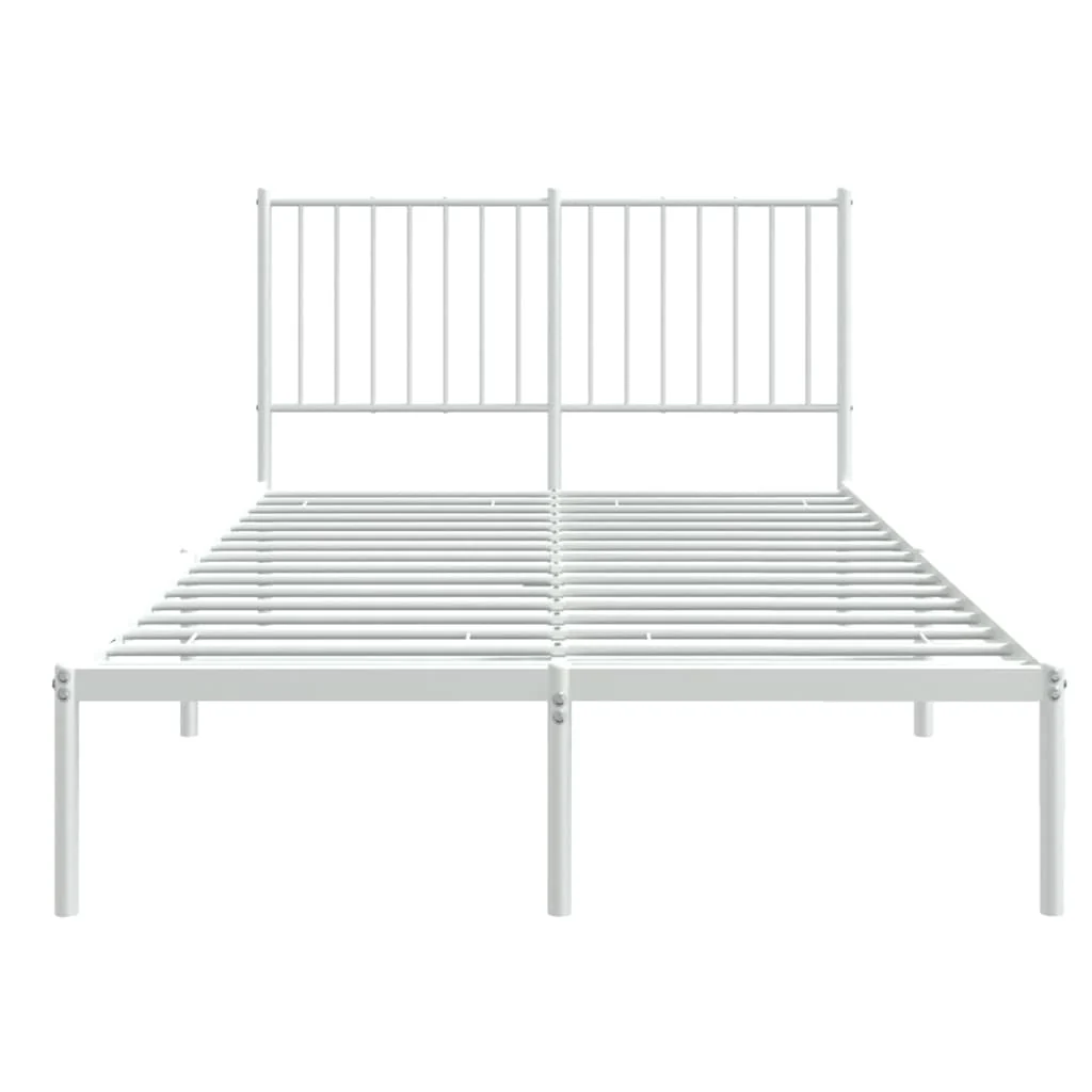 sengeramme med sengegavl 120x200 cm metal hvid - Image 5