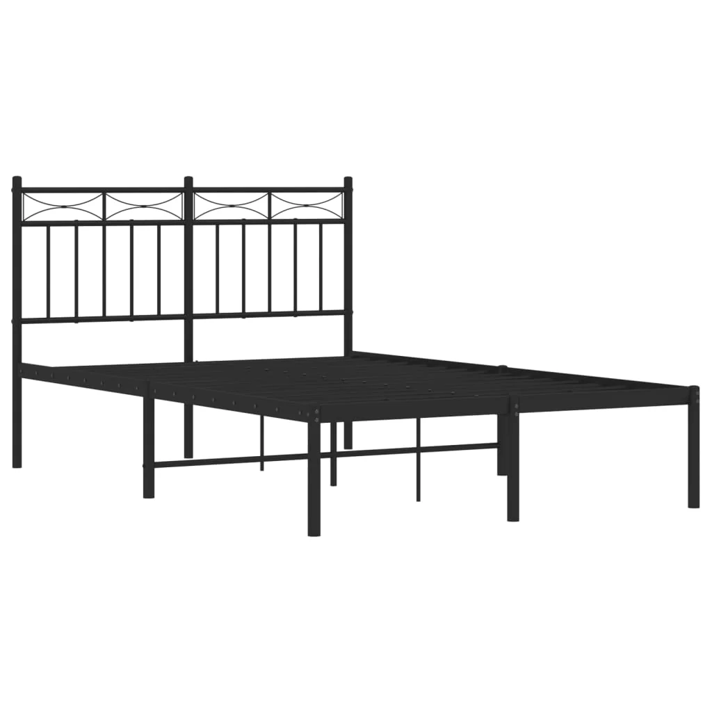 sengeramme med sengegavl 120x200 cm metal sort - Image 4