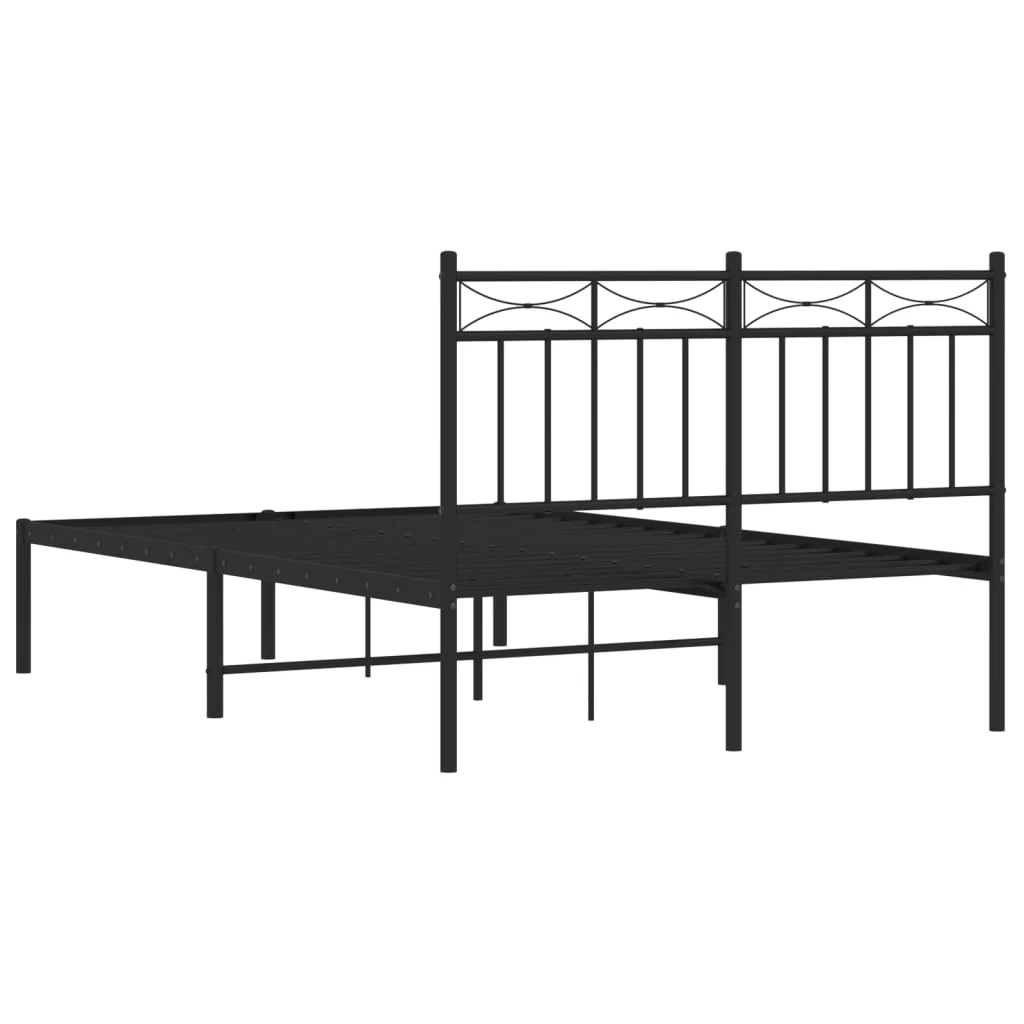 sengeramme med sengegavl 120x200 cm metal sort - Image 7