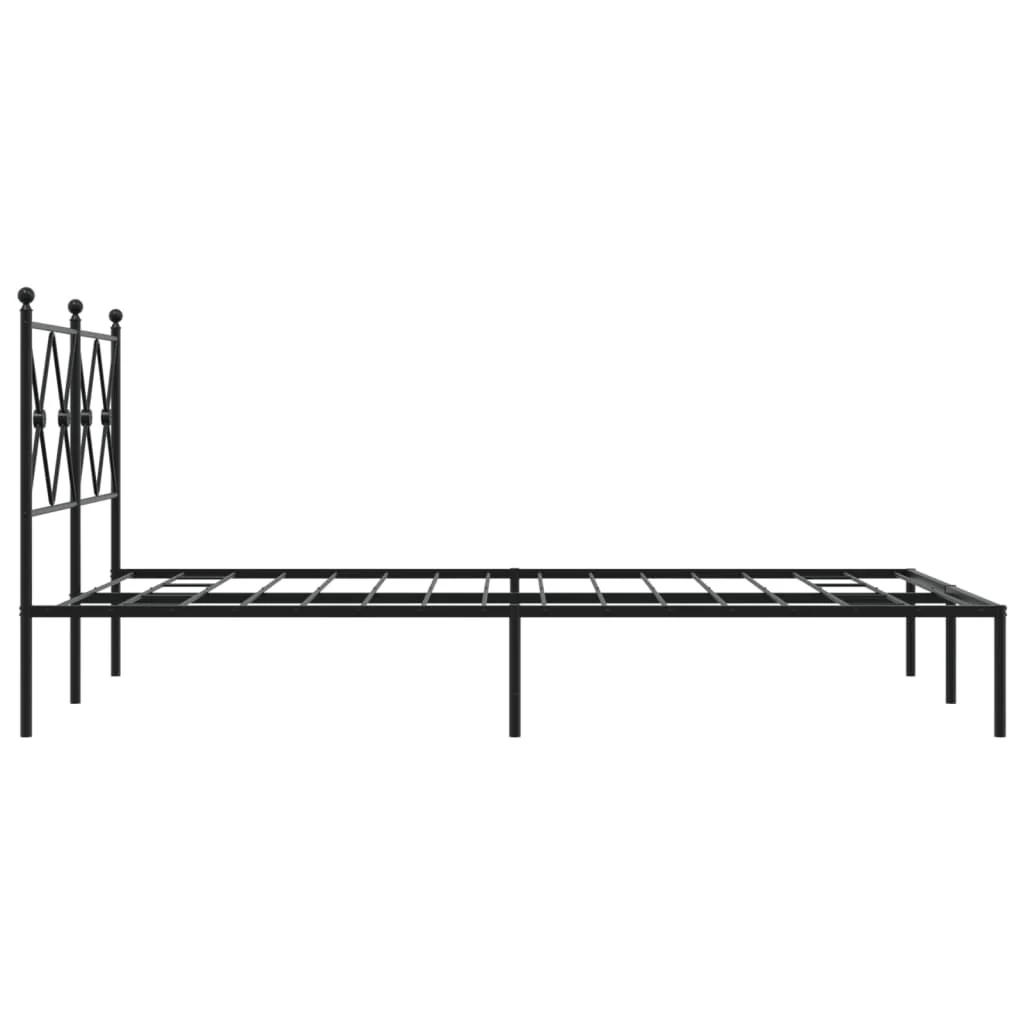 sengeramme med sengegavl 120x200 cm metal sort - Image 5