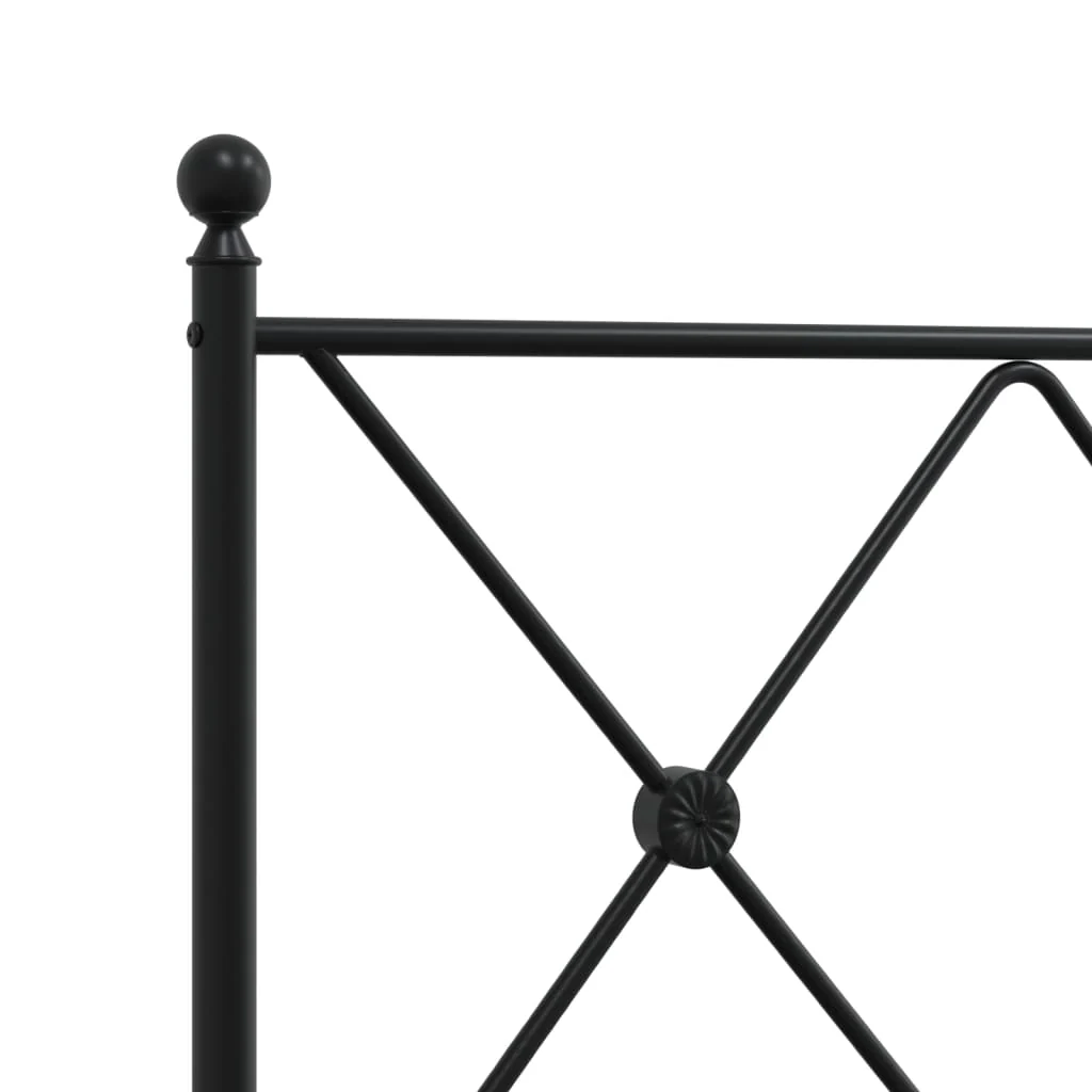 sengeramme med sengegavl 120x200 cm metal sort - Image 7