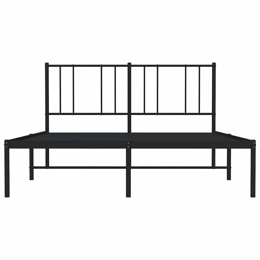 sengeramme med sengegavl 120x200 cm metal sort - Image 6