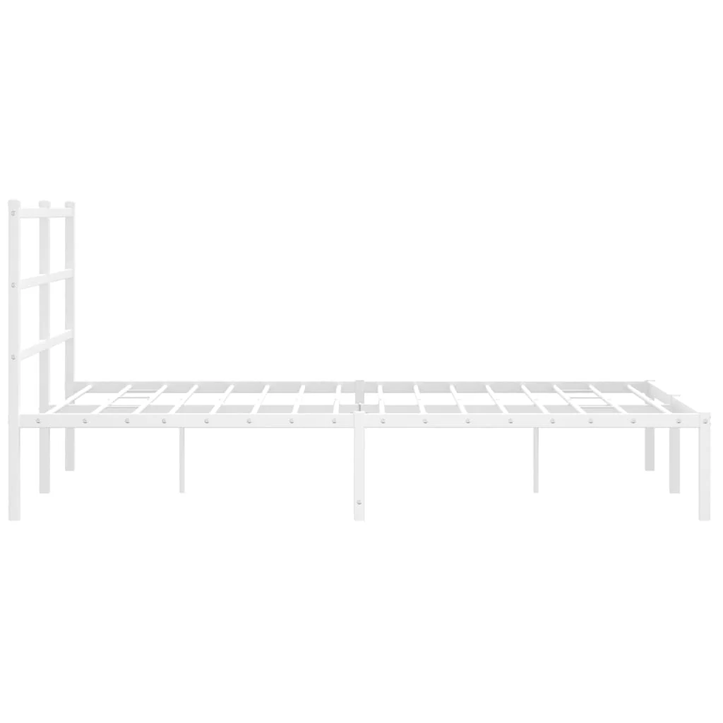 sengeramme med sengegavl 135x190 cm metal hvid - Image 6