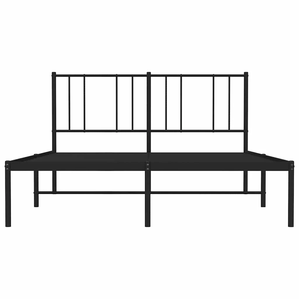 sengeramme med sengegavl 135x190 cm metal sort - Image 6
