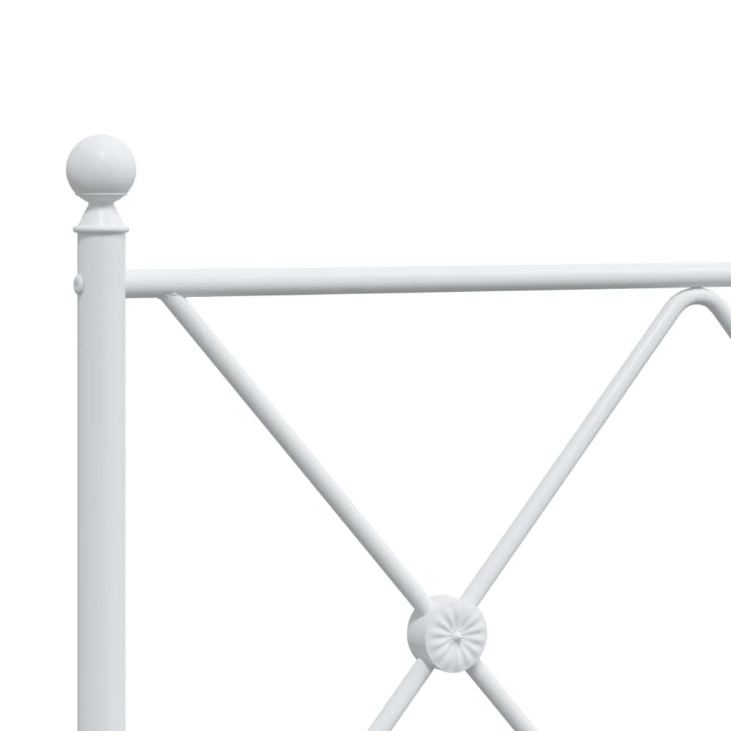 sengeramme med sengegavl 140x190 cm metal hvid - Image 7