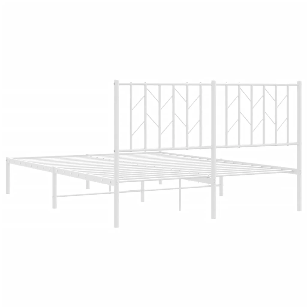 sengeramme med sengegavl 140x190 cm metal hvid - Image 7