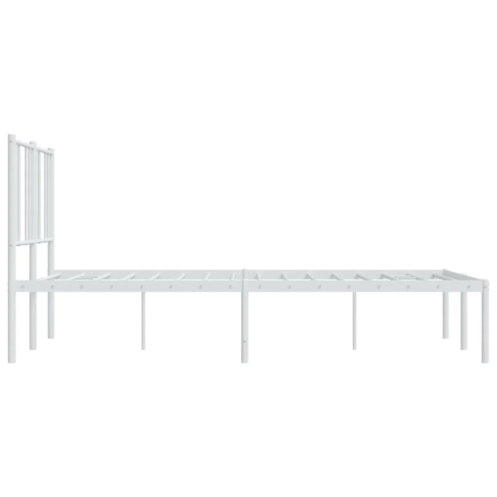 sengeramme med sengegavl 140x190 cm metal hvid - Image 7