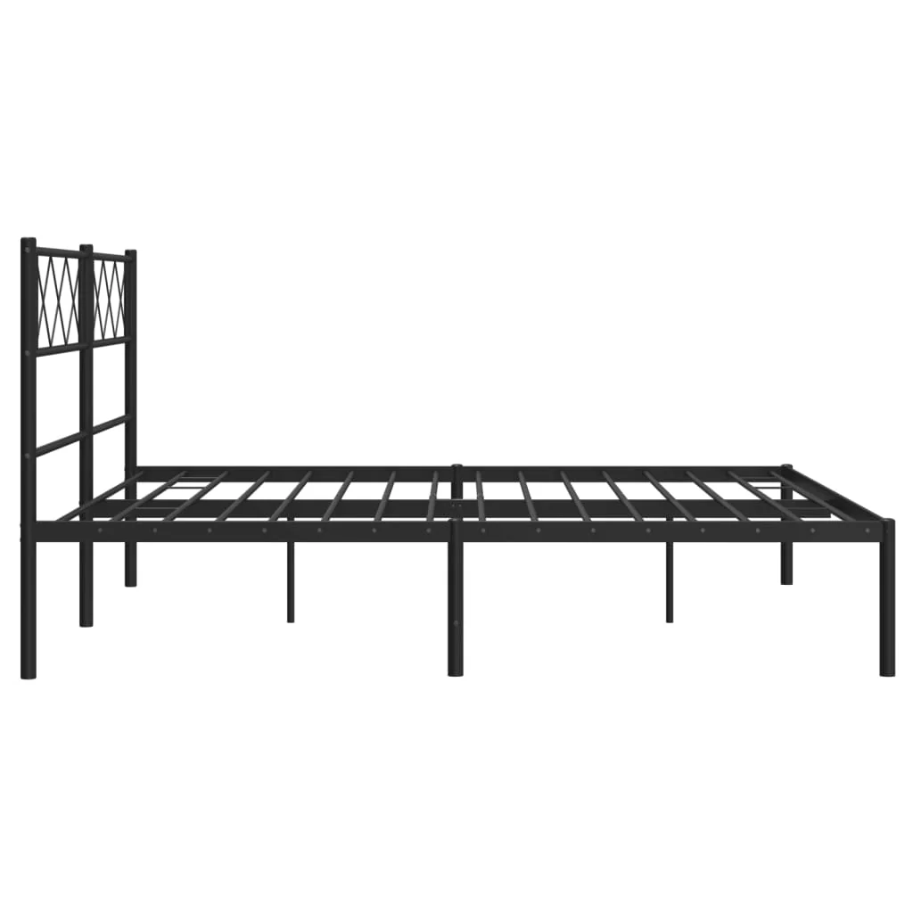 sengeramme med sengegavl 140x190 cm metal sort - Image 6