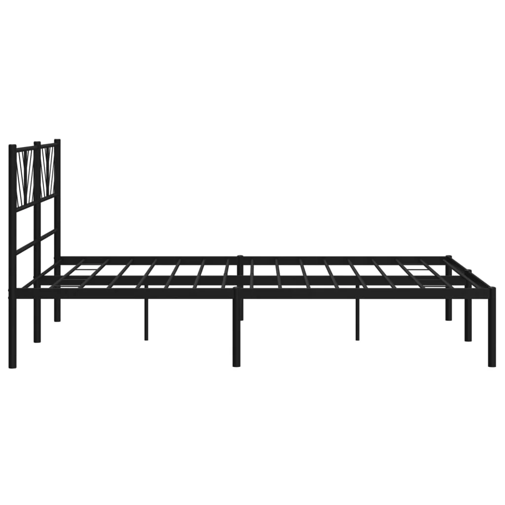 sengeramme med sengegavl 140x190 cm metal sort - Image 6