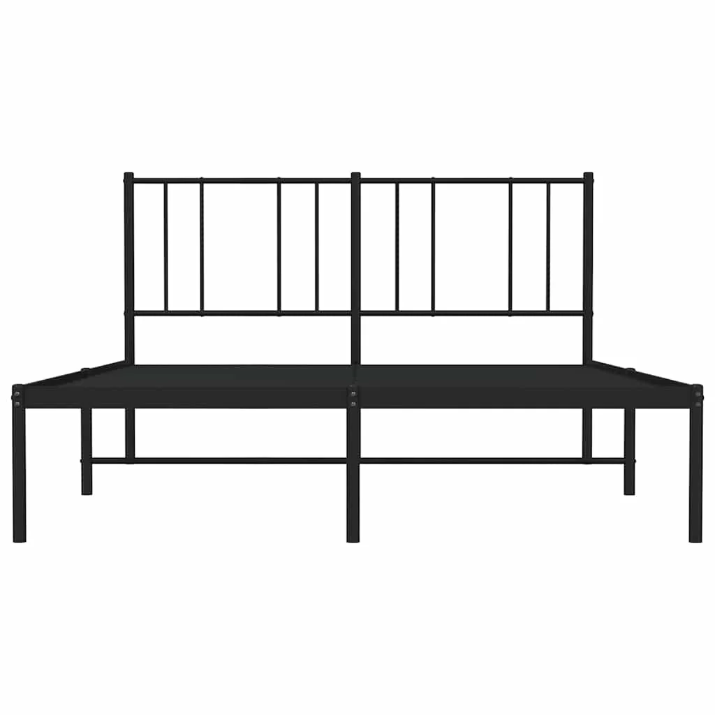 sengeramme med sengegavl 140x190 cm metal sort - Image 6
