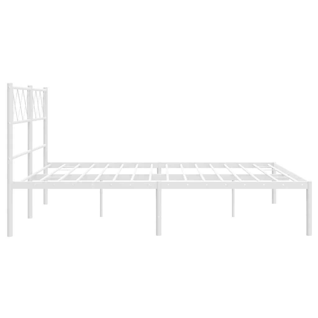 sengeramme med sengegavl 140x200 cm metal hvid - Image 6