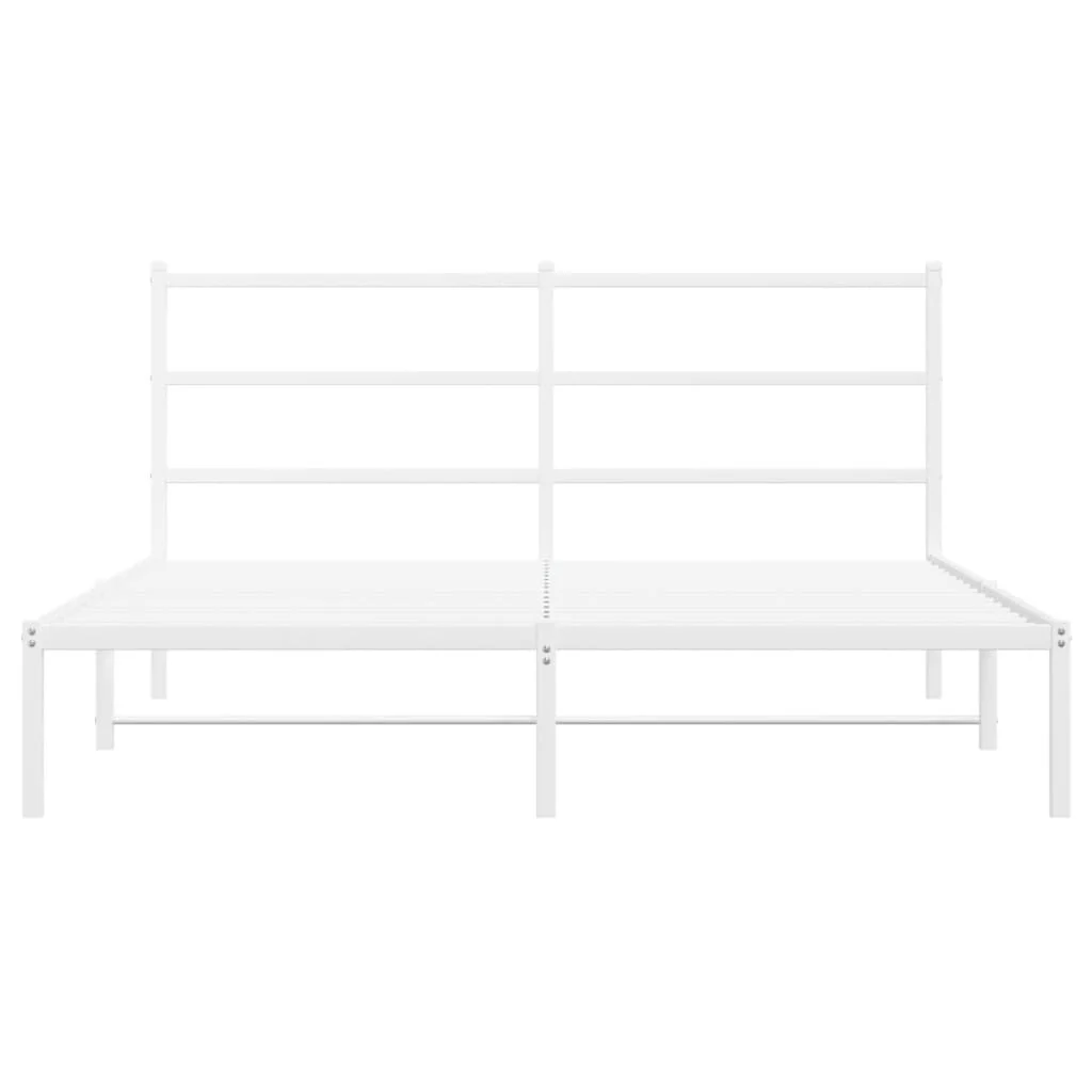 sengeramme med sengegavl 150x200 cm metal hvid - Image 5