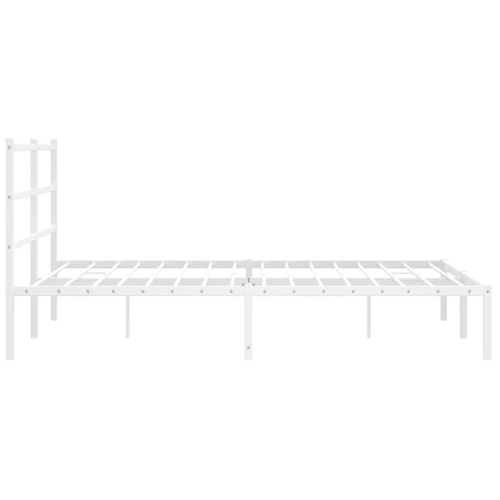 sengeramme med sengegavl 150x200 cm metal hvid - Image 6