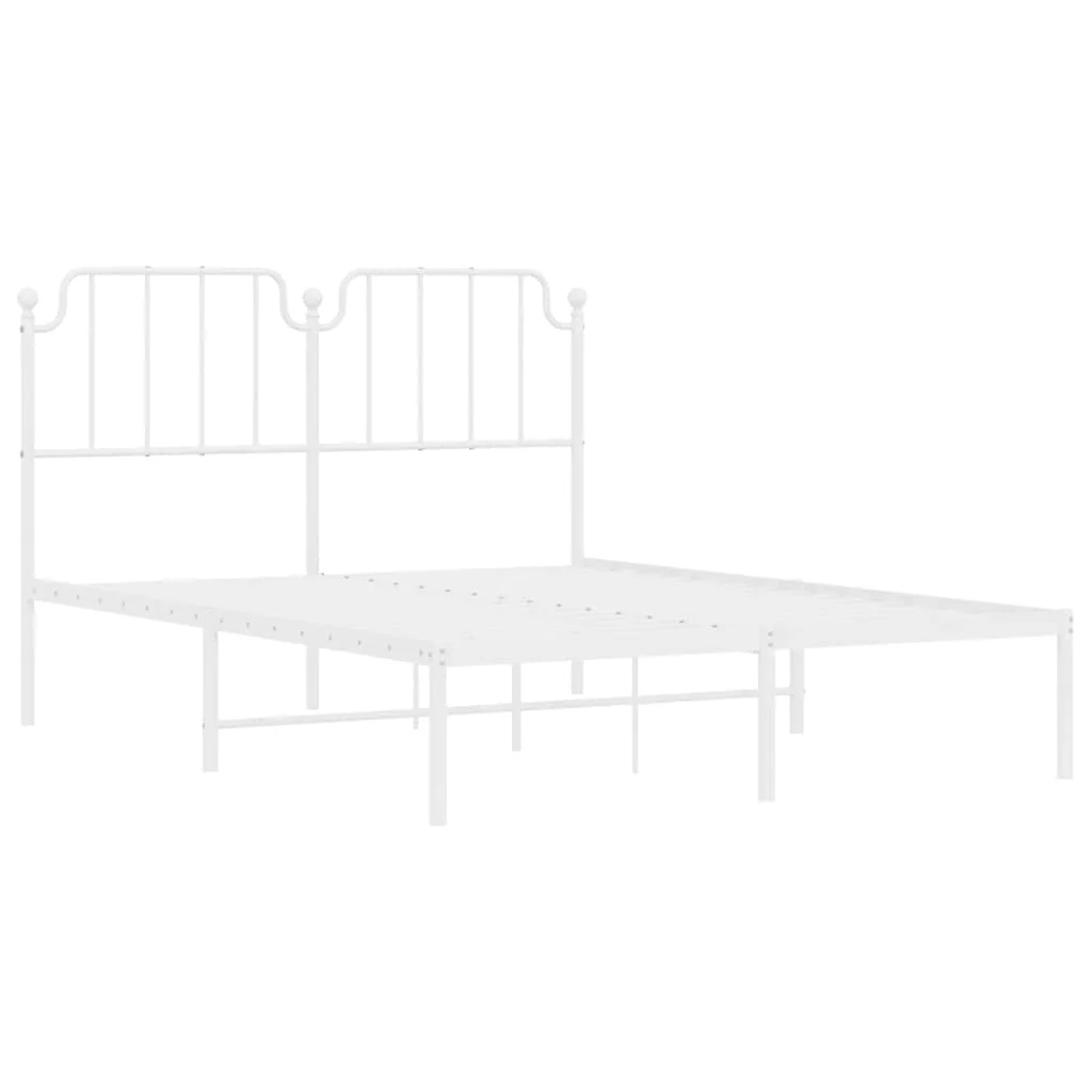 sengeramme med sengegavl 150x200 cm metal hvid - Image 5