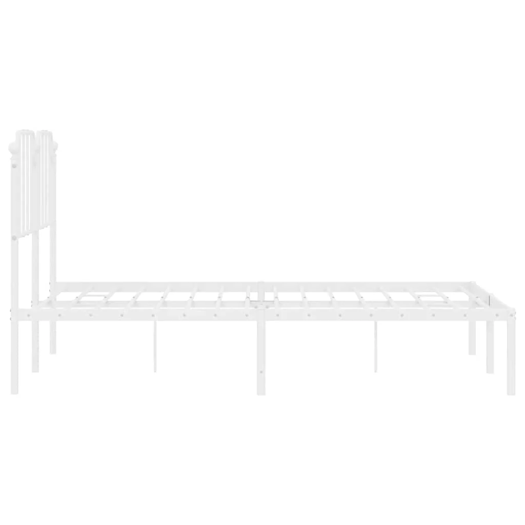 sengeramme med sengegavl 150x200 cm metal hvid - Image 7