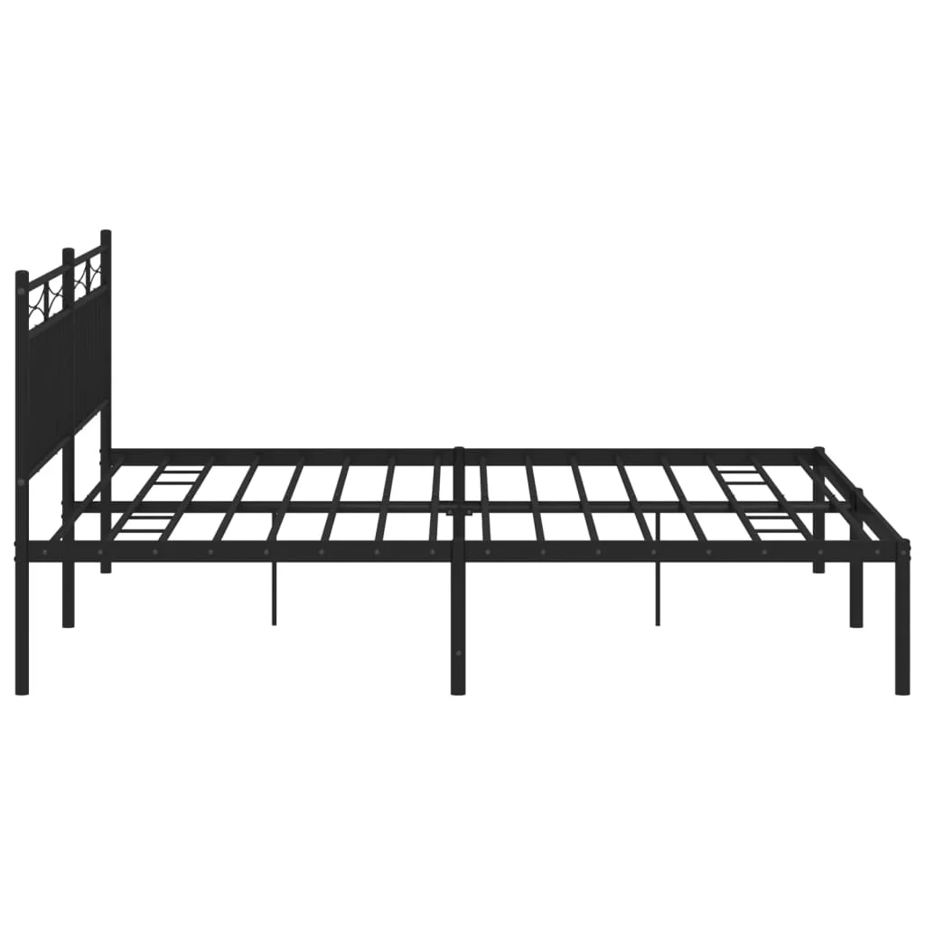 sengeramme med sengegavl 180x200 cm metal sort - Image 6