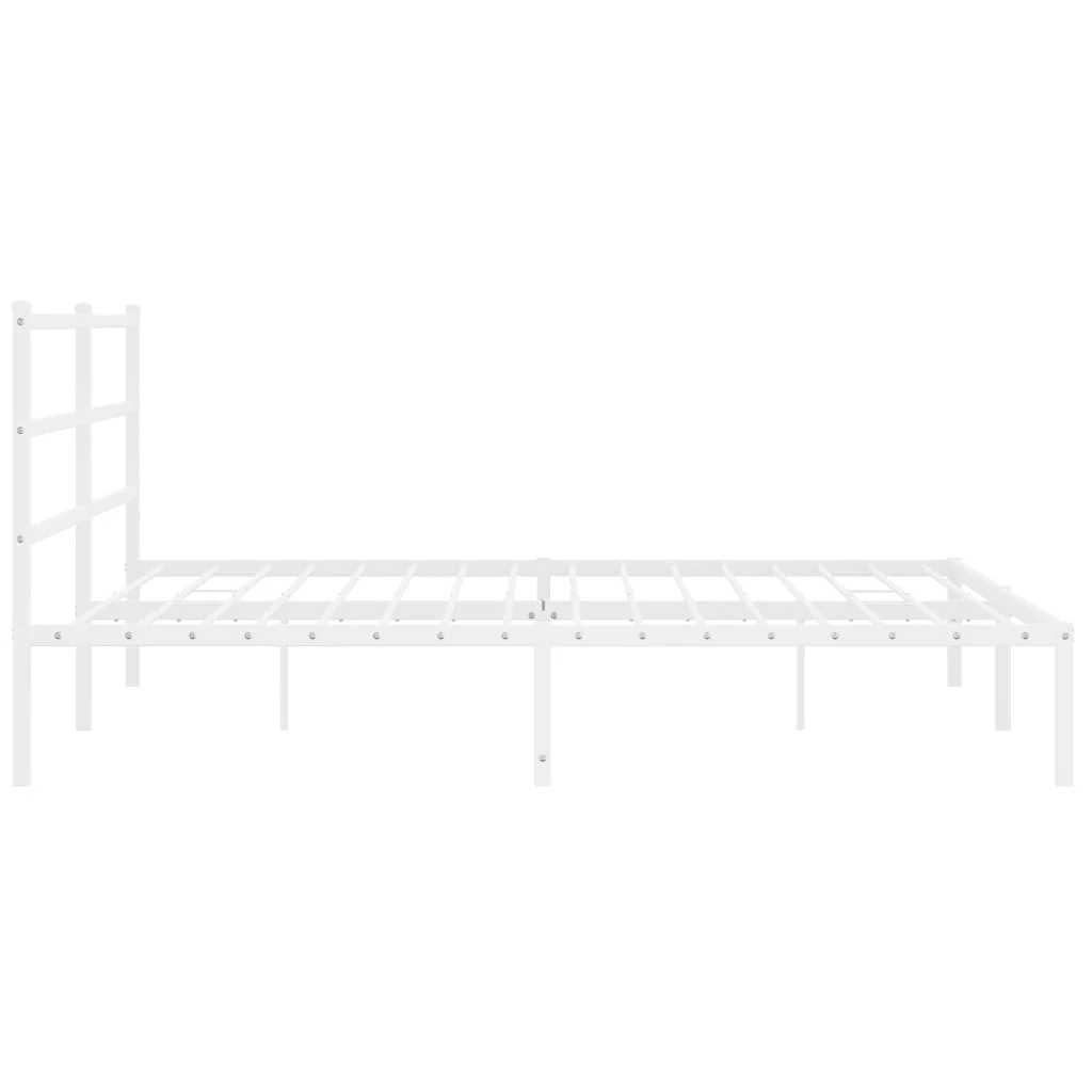 sengeramme med sengegavl 183x213 cm metal hvid - Image 6