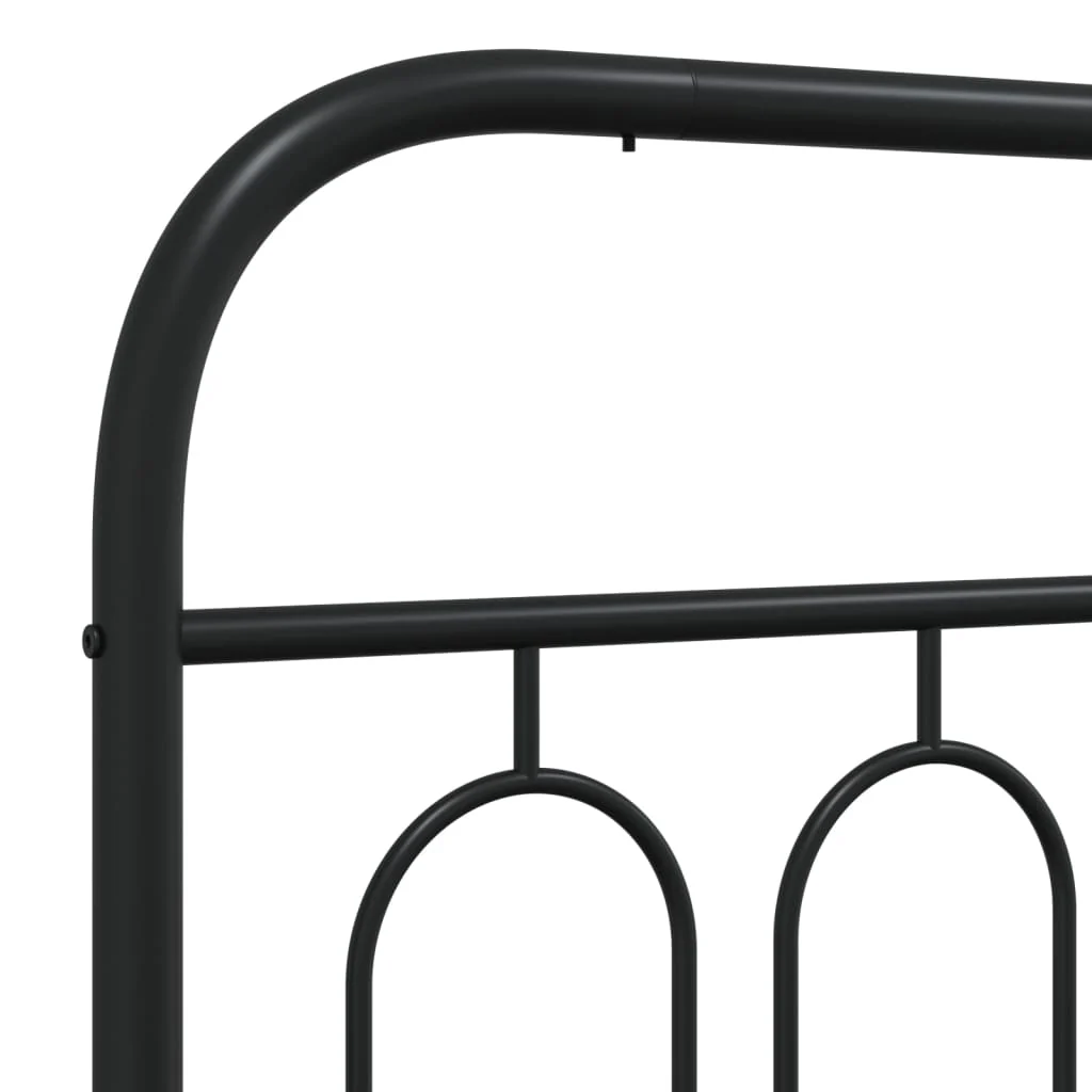 sengeramme med sengegavl 75x190 cm metal sort - Image 7
