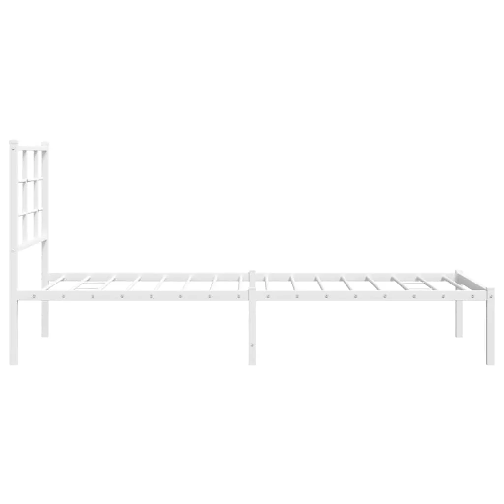 sengeramme med sengegavl 80x200 cm metal hvid - Image 6