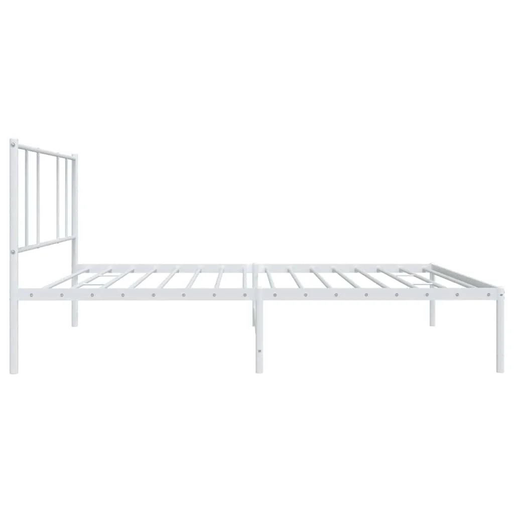 sengeramme med sengegavl 80x200 cm metal hvid - Image 7