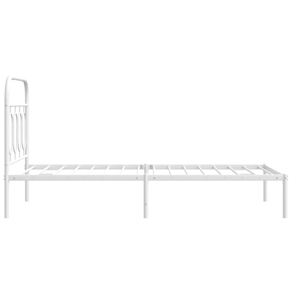sengeramme med sengegavl 80x200 cm metal hvid - Image 5