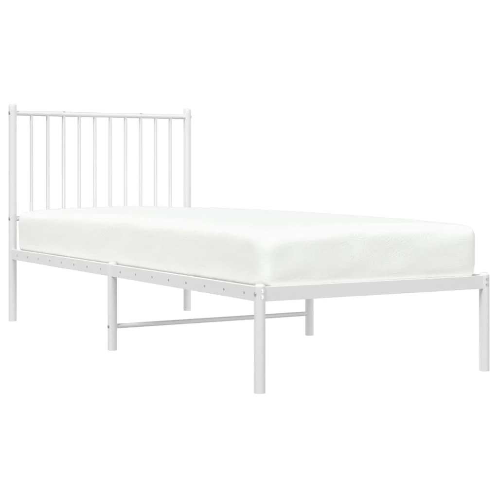 sengeramme med sengegavl 80x200 cm metal hvid - Image 4