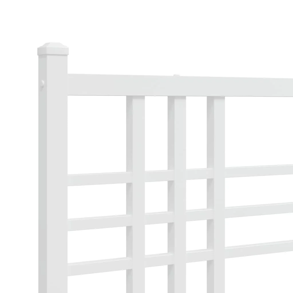 sengeramme med sengegavl 80x200 cm metal hvid - Image 7