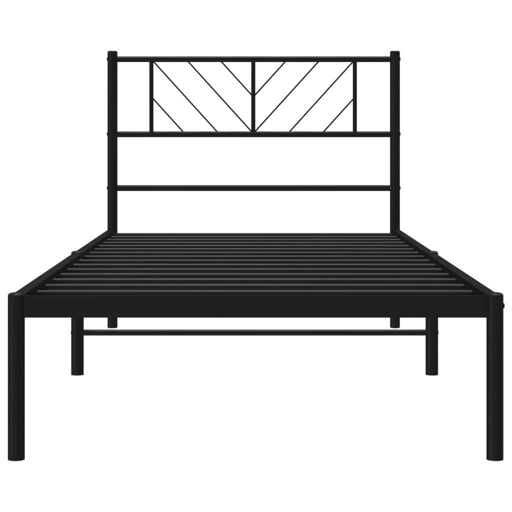 sengeramme med sengegavl 80x200 cm metal sort - Image 5