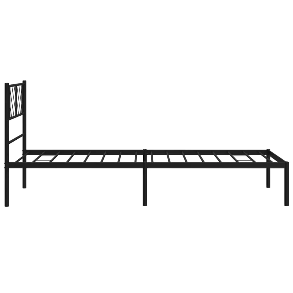 sengeramme med sengegavl 80x200 cm metal sort - Image 6