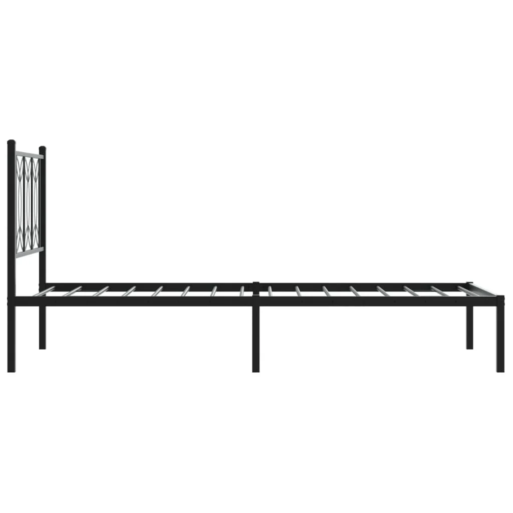 sengeramme med sengegavl 80x200 cm metal sort - Image 5