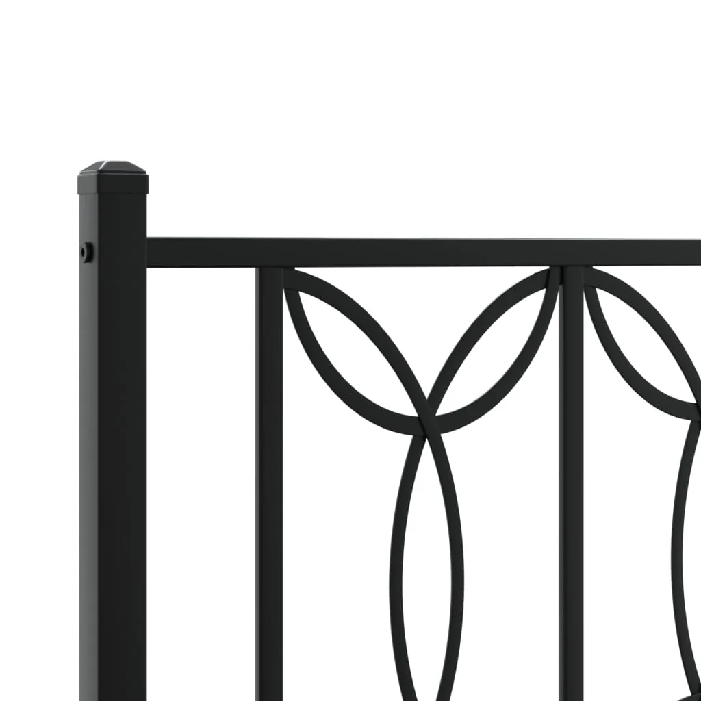 sengeramme med sengegavl 80x200 cm metal sort - Image 7