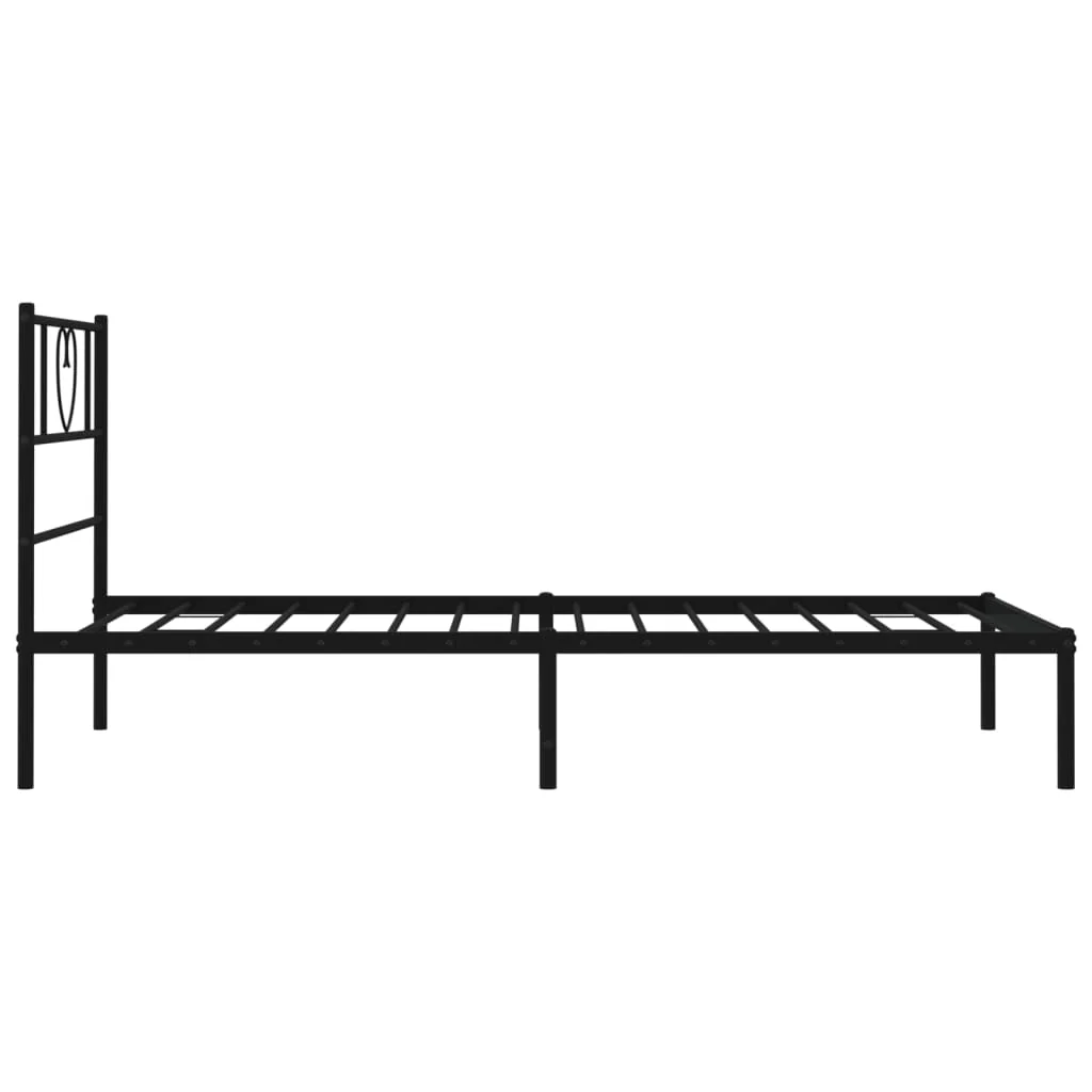sengeramme med sengegavl 80x200 cm metal sort - Image 6