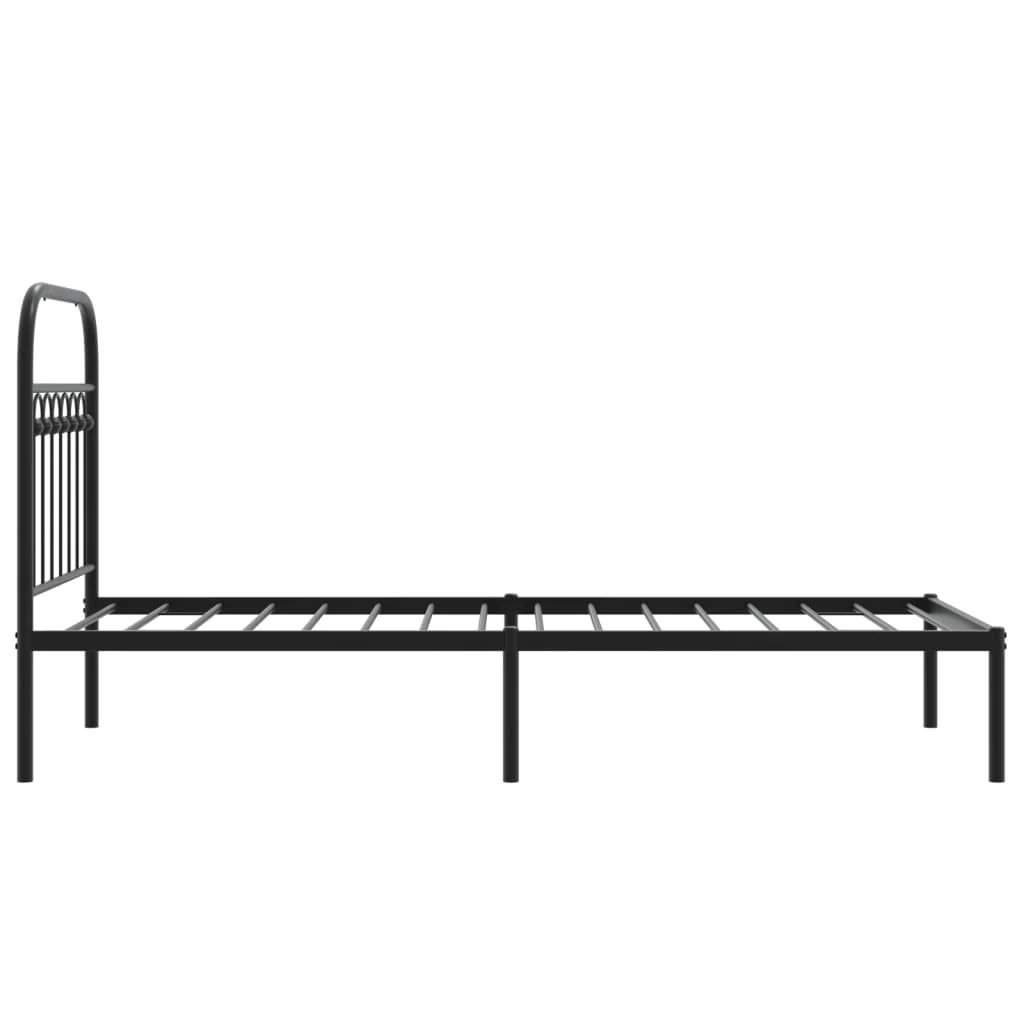sengeramme med sengegavl 80x200 cm metal sort - Image 5