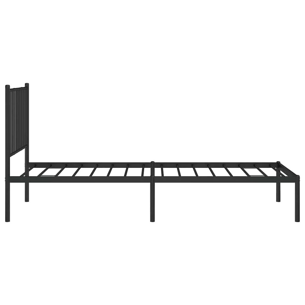 sengeramme med sengegavl 80x200 cm metal sort - Image 6